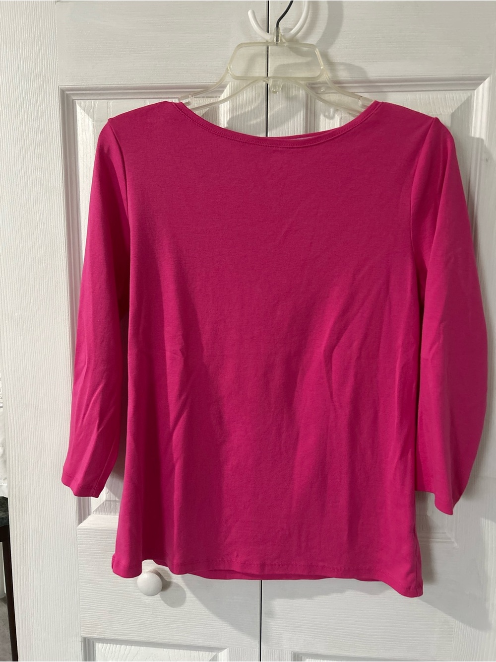 Talbots Hot Pink 3/4 Sleeve Scoop Neck Tee size M